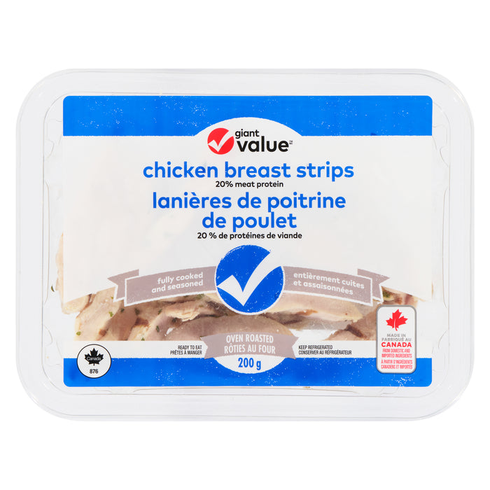 Lanières de poitrine de poulet Giant Value, 200 g
