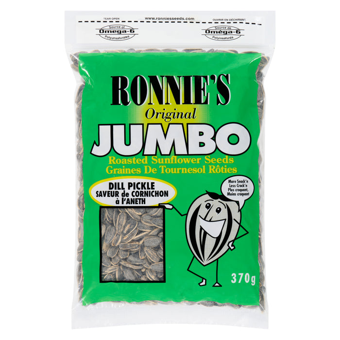 Ronnie's Original Jumbo Graines de Tournesol Rôties Saveur de Cornichon à l'Aneth, 370 g