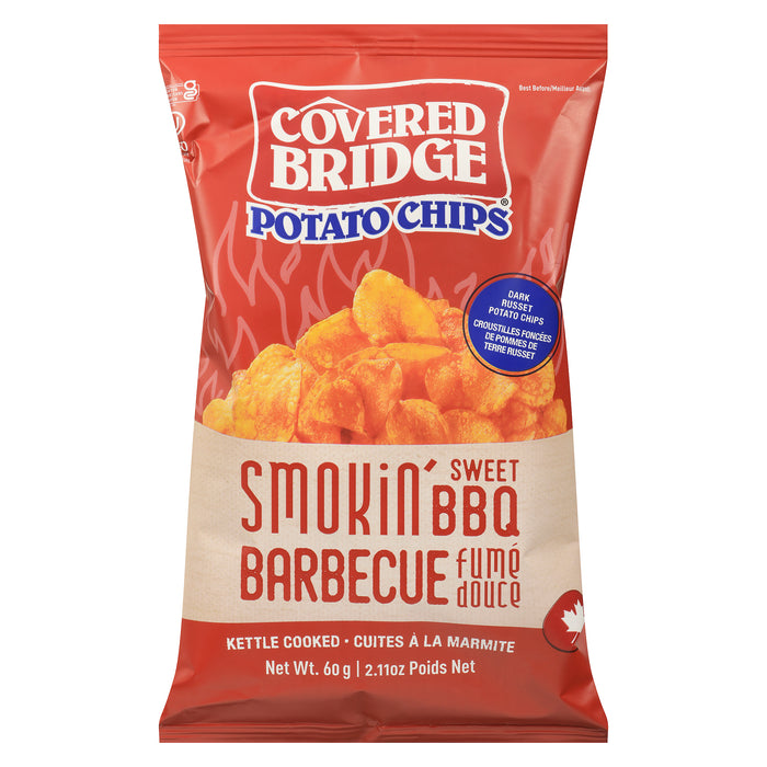 Covered Bridge Potato Chips Barbecue Fume Douce, 60 g