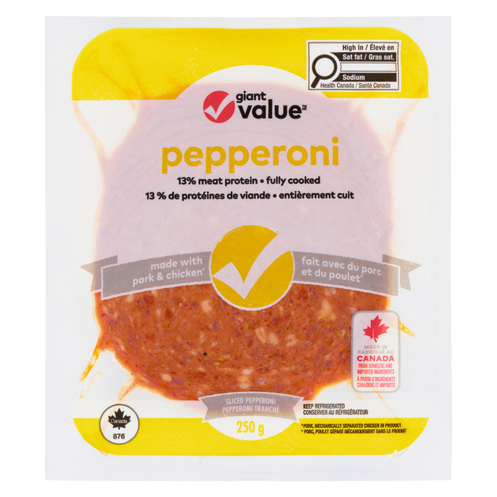 Pepperoni en tranches Giant Value, 225 g