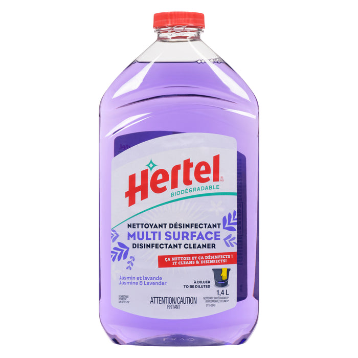 Hertel Biodégradable Disinfectant Cleaner Multi Surface Lavender Freshness, 1.4 L