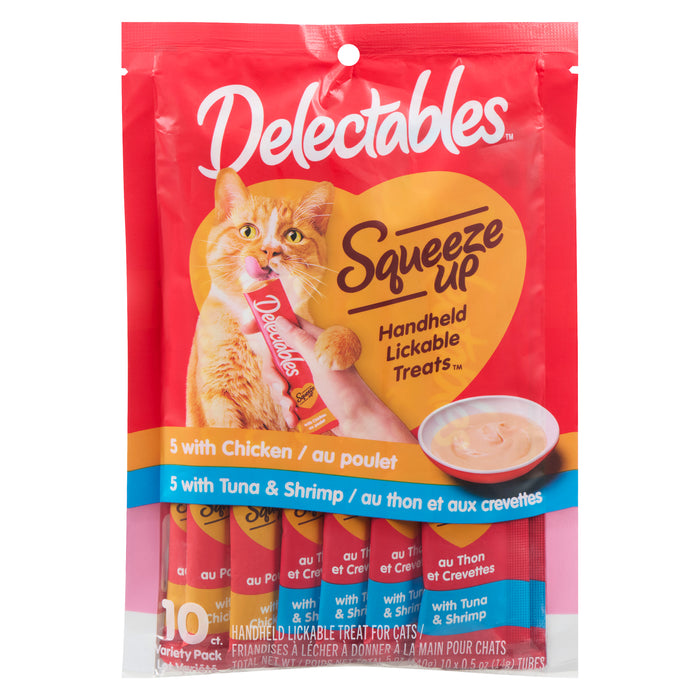 Delectables Squeeze Up Treats for Cats Variety Pack, 10-Pack, 140 g