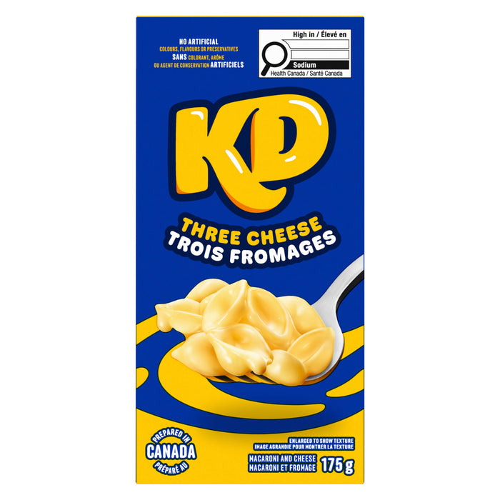 Kraft Dinner Macaroni et Fromage Trois Fromages, 175 g