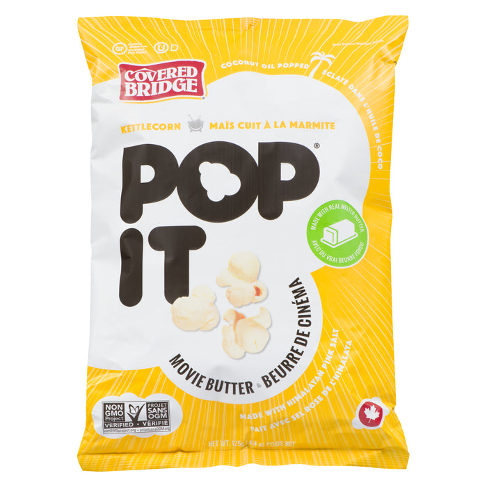 Covered Bridge Pop It Maïs Cuit à la Marmite Beurre de Cinéma, 125 g