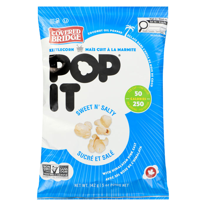 Covered Bridge Pop It Maïs Cuit à la Marmite Sucrées et Salées, 142 g