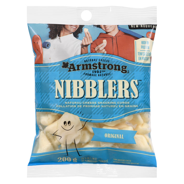 Armstrong Nibblers Natural Cheese Snacking Curds Original, 29 % M.F., 200 g