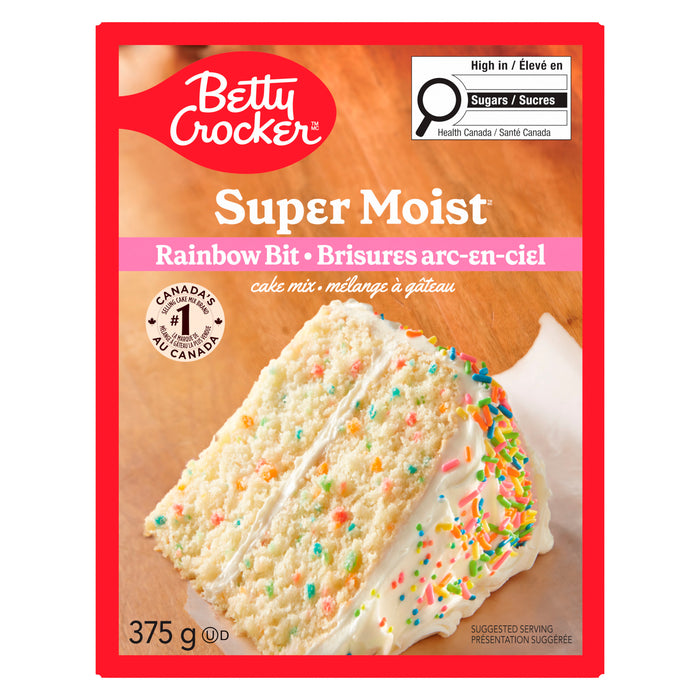Betty Crocker Super Moist Mélange à Gâteau Brisures Arc-en-Ciel, 375 g