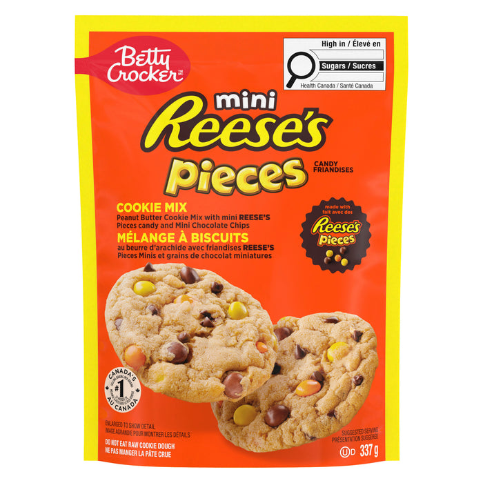 Betty Crocker Reese's Pieces Mini Peanut Butter Cookie Mix with Mini Reese's Pieces Candy and Mini Chocolate Chips, 337 g