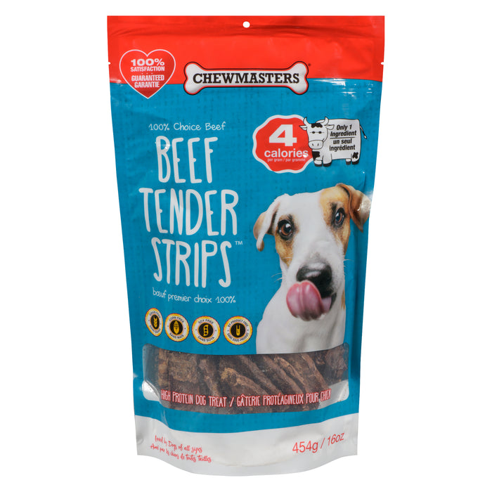 Chewmasters Beef Tender Strips High Protein Dog Treat, 454 g