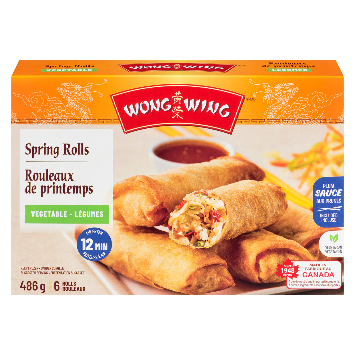Wong Wing Vegetable Spring Rolls, 486 g – Giant Tiger