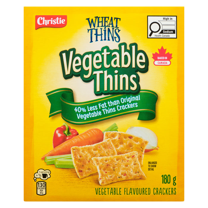 Craquelins Minces aux légumes avec 40 % moins de gras, 180 g