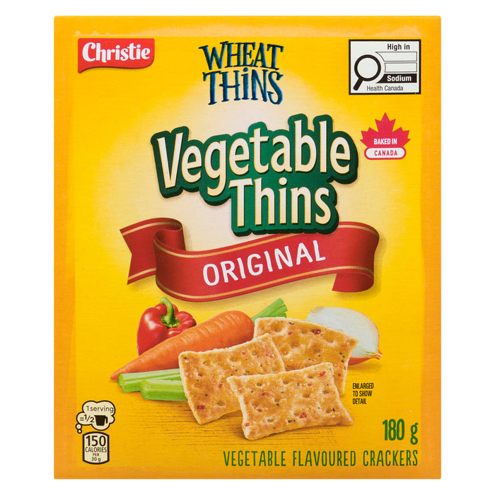 Christie Wheat Thins Vegetable Thins Vegetable Flavoured Crackers, 180 g