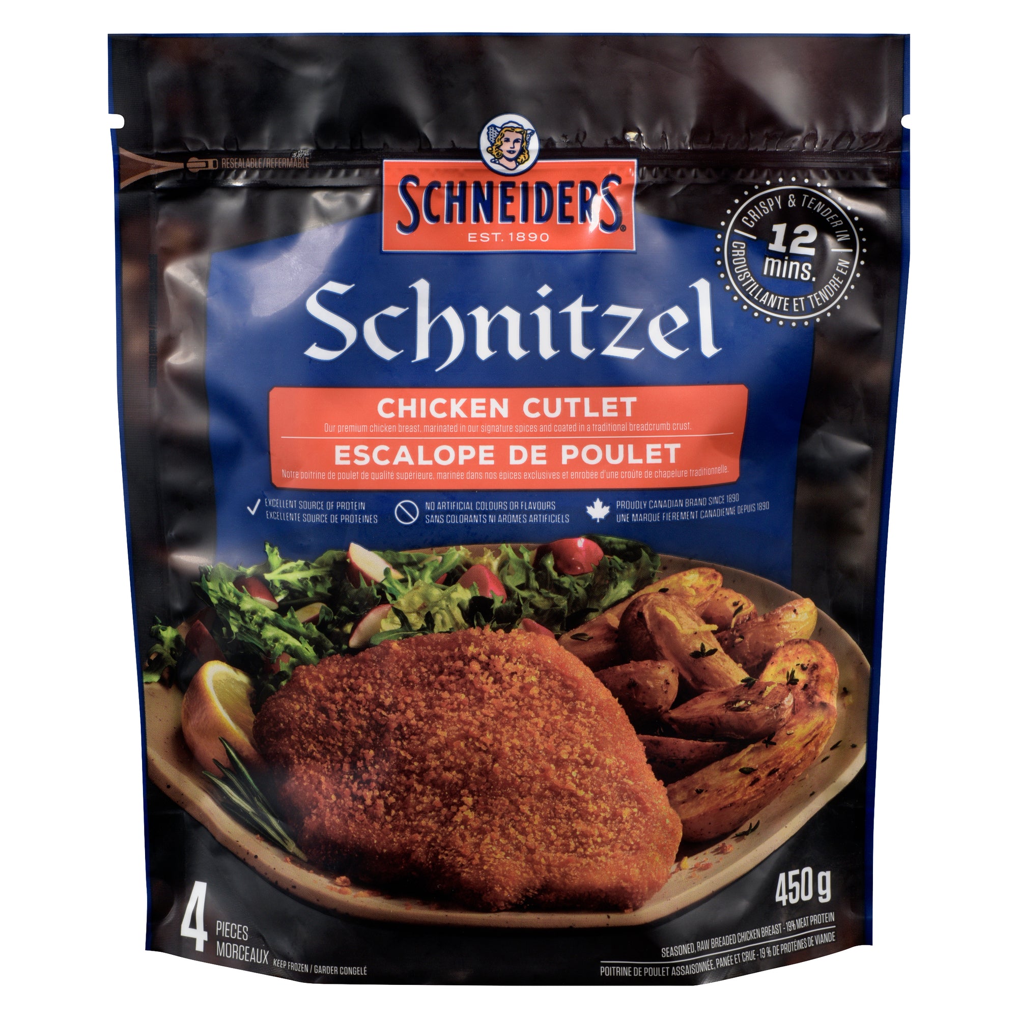 Schneiders Schnitzel Seasoned Breaded Chicken Cutlet 4 Piece Giant