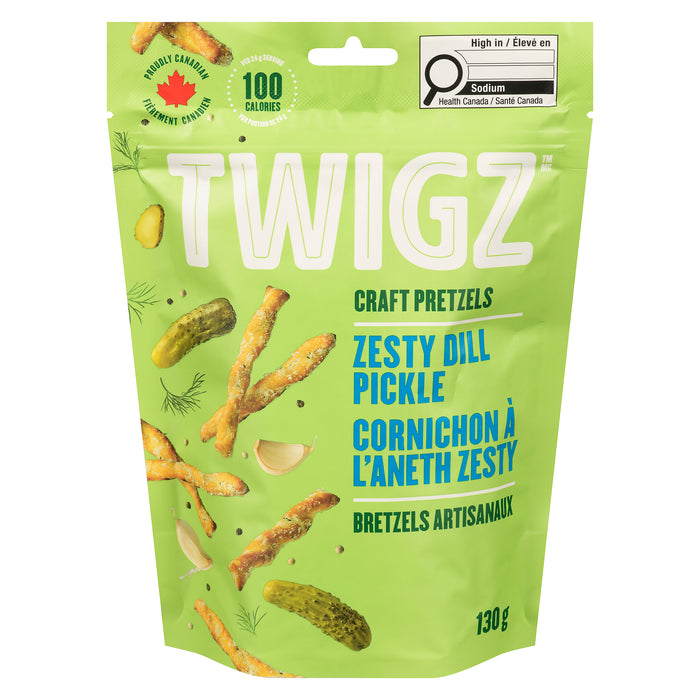 Twigz Craft Pretzels Zesty Dill Pickle, 130 g