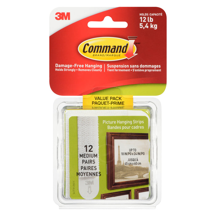 Bandes d'accrochage moyennes Command, emb. de 12