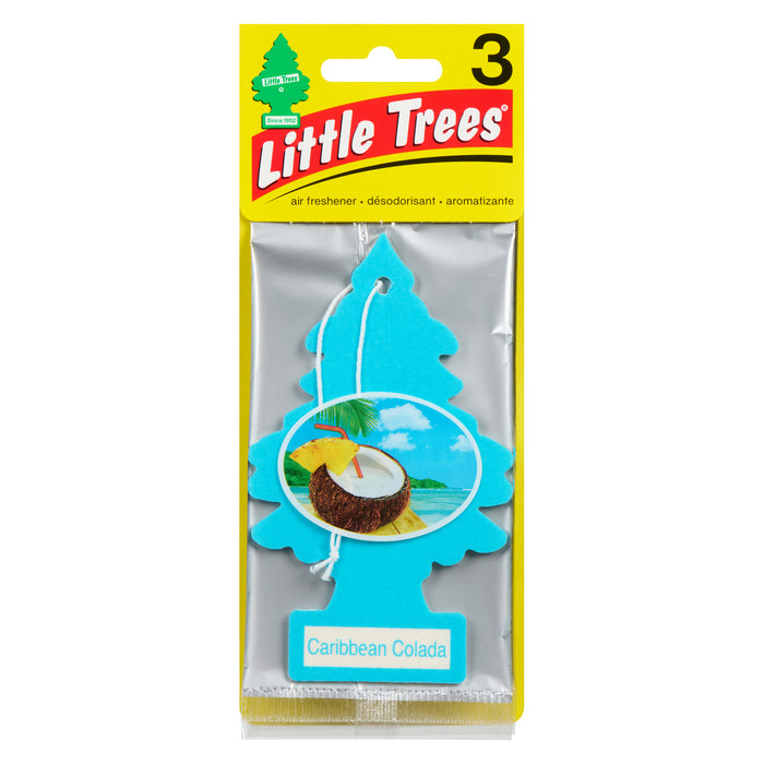 Little Trees Car Air Freshener Caribbean Colada Scent, 3-Pack