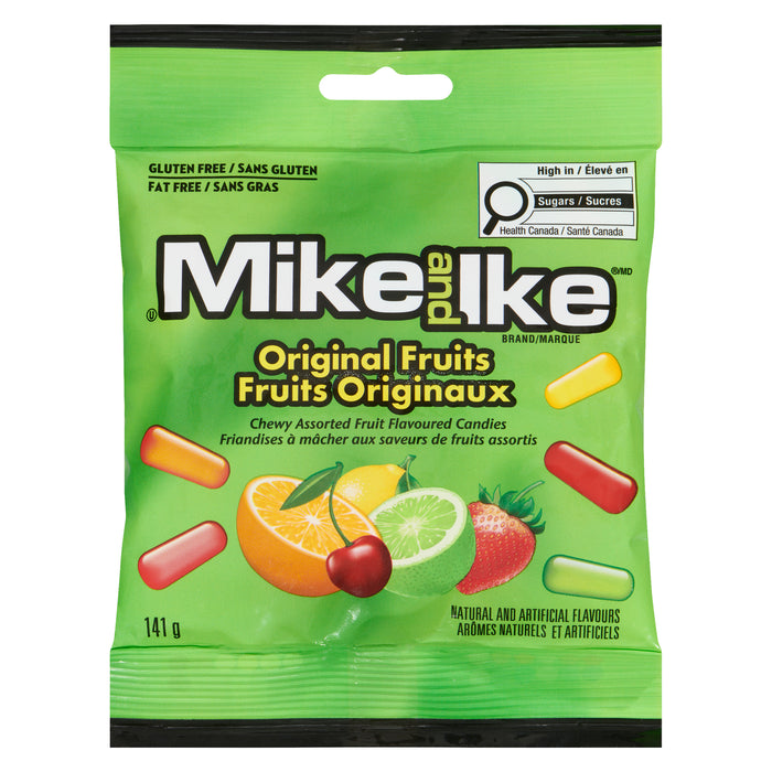 Mike and Ike Friandises à Mâcher aux Saveurs de Fruits Assortis Fruits Originaux, 141 g