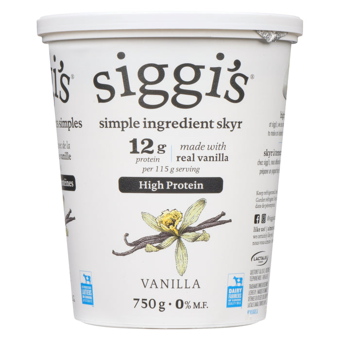 siggi's Skyr aux Ingrédients Simples Vanille 0 % M.G., 750 g