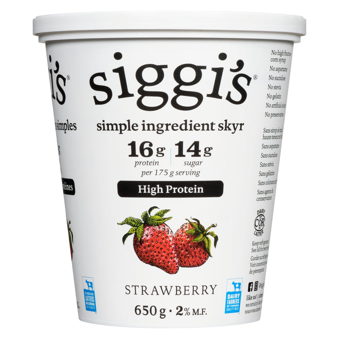 siggi's Simple Ingredient Skyr Strawberry 2% M.F., 650 g