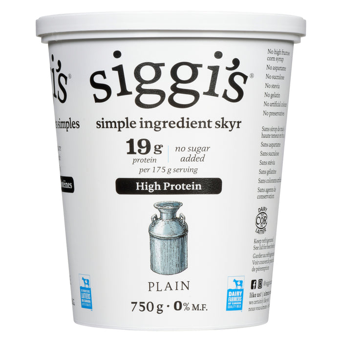 Siggi's Simple Ingredient Skyr Plain 0% M.F., 750 g