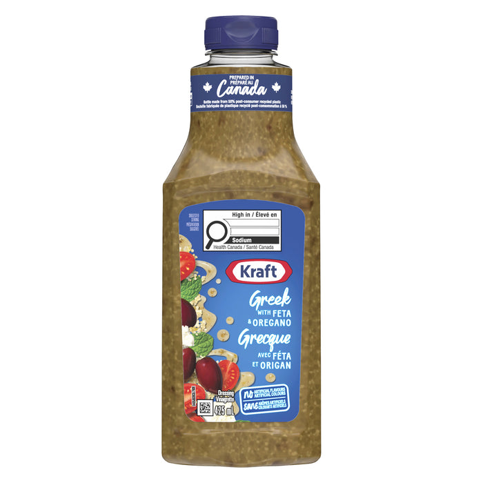 Kraft Vinaigrette Grecque avec Féta et Origan, 425 ml