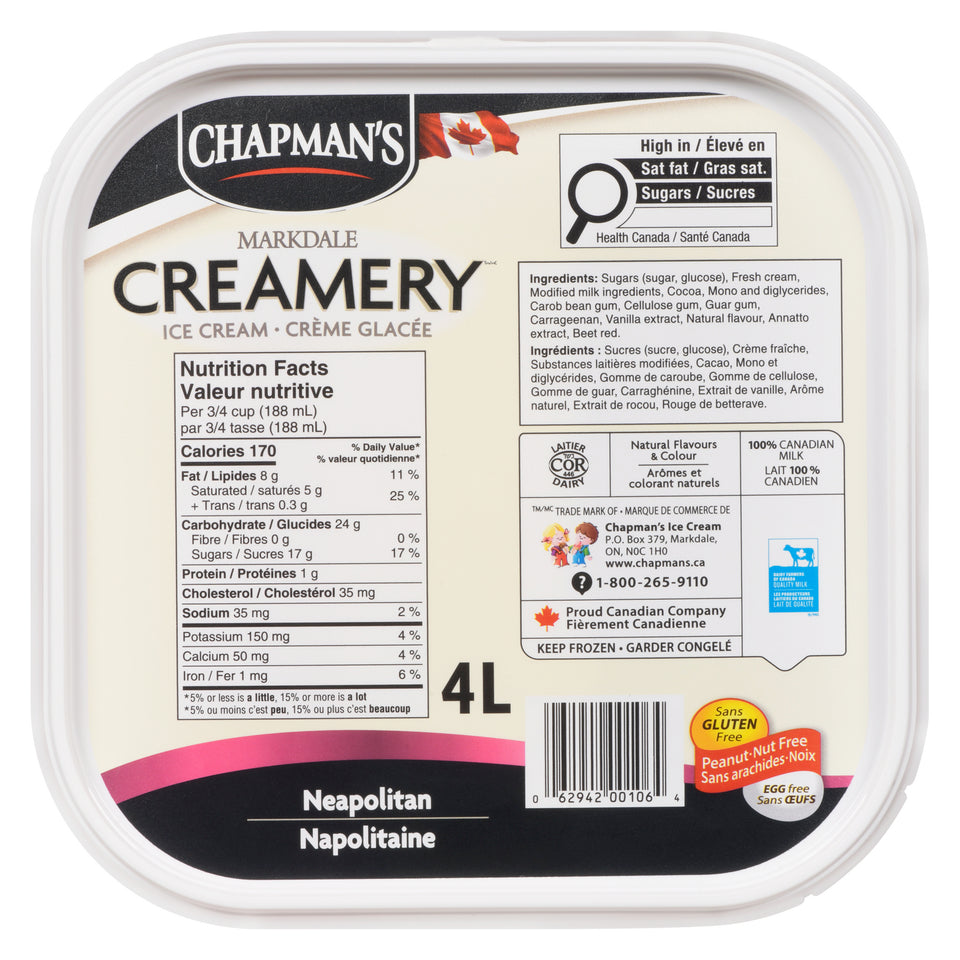 Chapman's Markdale Creamery Ice Cream Neapolitan, 4 L – Giant Tiger