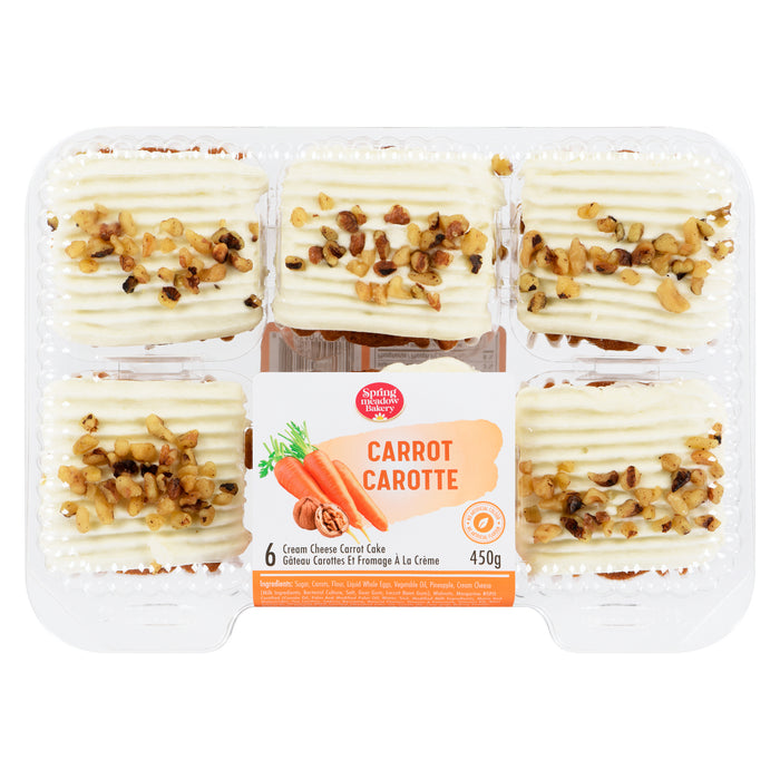 Spring Meadow Bakery 6 Cream Cheese Carrot Cake, 450 g
