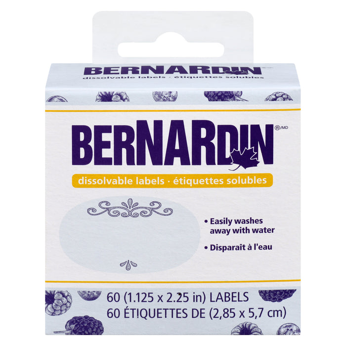 Étiquettes solubles à l'eau Bernardin, 60 étiquettes