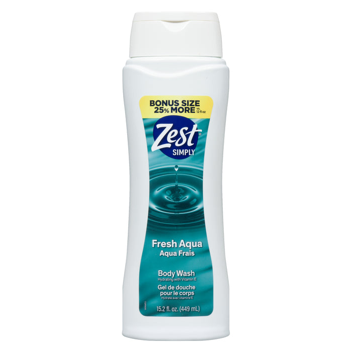 Zest Simply Gel de Douche pour le Corps Aqua Frais, 449 ml