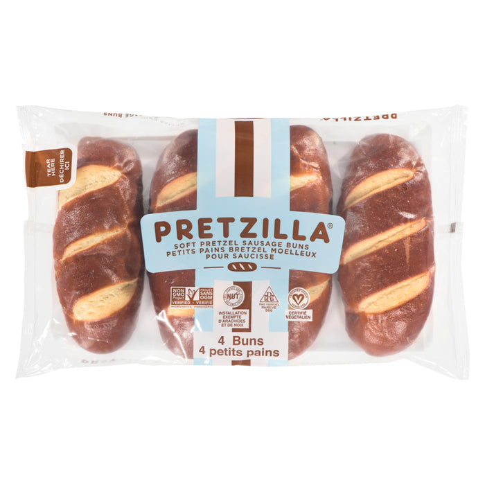 Petits pains bretzel moelleux pour saucisse Pretzilla, emb. de 4