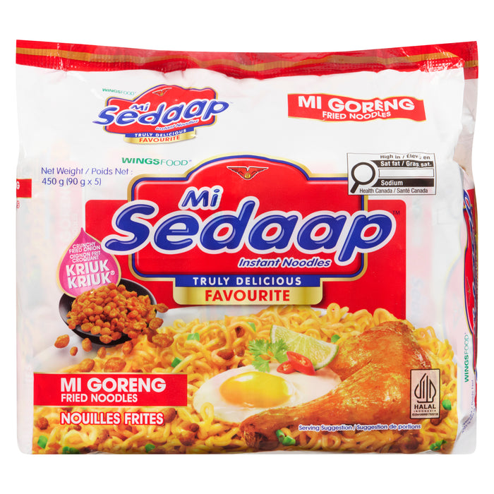 Wingsfood Mi Sedaap Instant Noodles Mi Goreng Nouilles Frites, emb. de 5