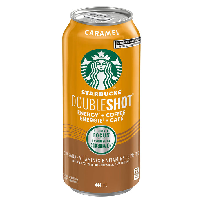 Starbucks Double Shot Fortified Coffee Drink Caramel, 444 ml