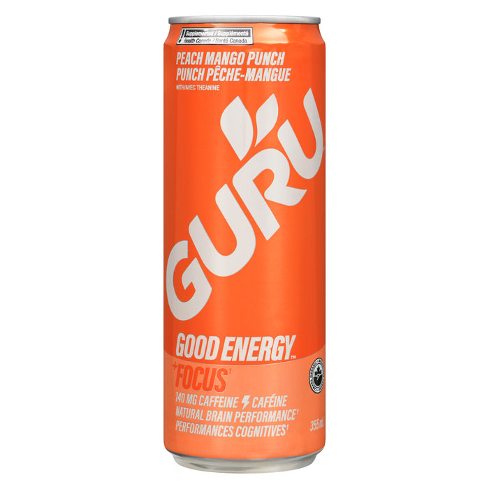 GURU Good Energy Drink Peach Mango Punch, 355 ml