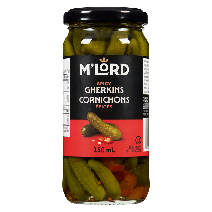 M'Lord Spicy Gherkins, 250 ml