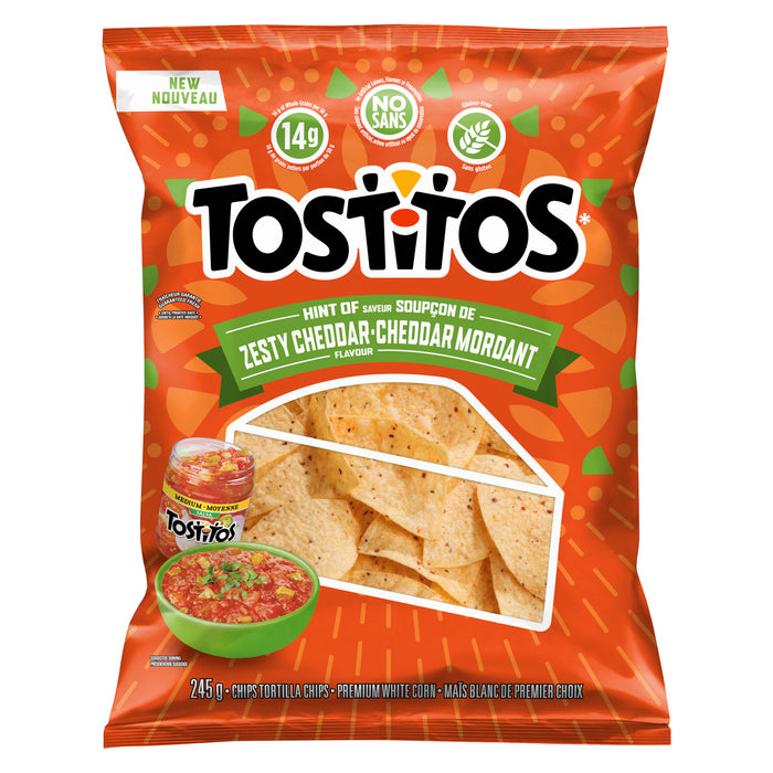 Tostitos Tortilla Chips Hint of Zesty Cheddar Flavour, 245 g