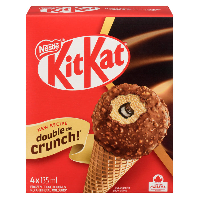 KITKAT Frozen Dessert Cones, Double Crunch, 4-Pack