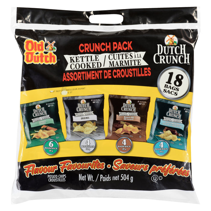 Old Dutch Dutch Crunch Croustilles Saveurs Préférées Assortiment de Croustilles 18, Sacs, 504 g