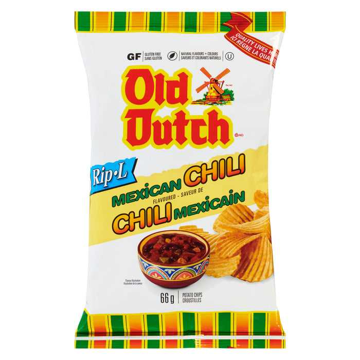 Old Dutch Rip-L Croustilles Saveur de Chili Mexicain, 66 g