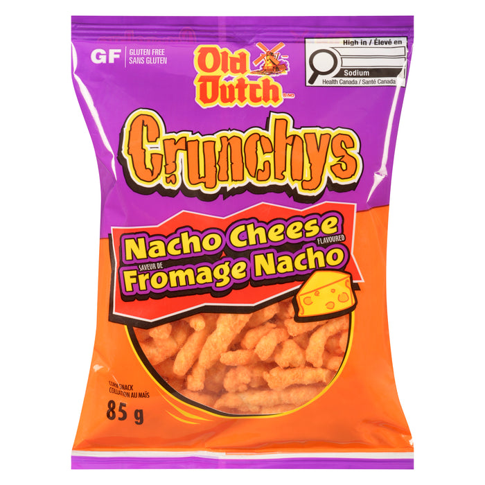Old Dutch Crunchys Corn Snack Nacho Cheese Flavoured, 85-g