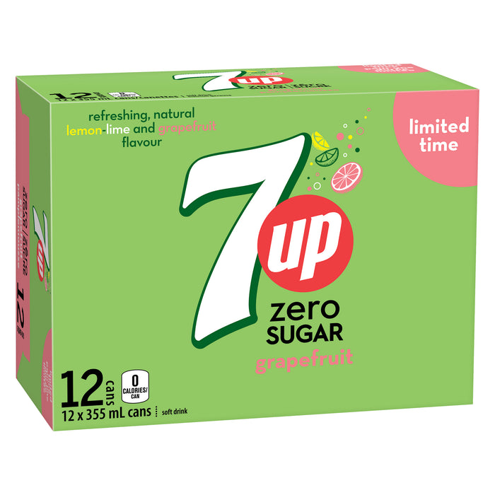 7UP Grapefruit Zero Sugar, 12-Pack