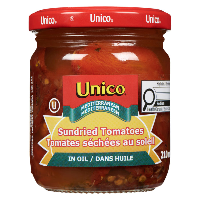 Unico Méditerranéen Tomates Séchées au Soleil dans Huile, 210 ml