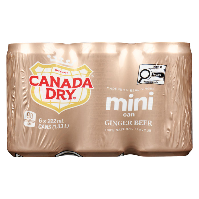 Canada Dry Bière de Gingembre Mini Canette, emb. de 6, 222 ml