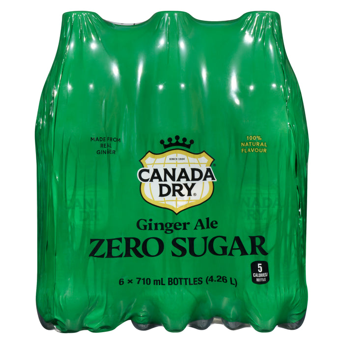 Canada Dry Zero Sugar Ginger Ale, 6-Pack, 710 ml