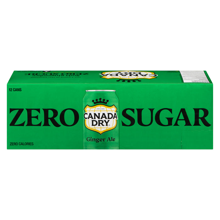 Soda gingembre zéro sucre Canada Dry, 355 ml, emb. de 12