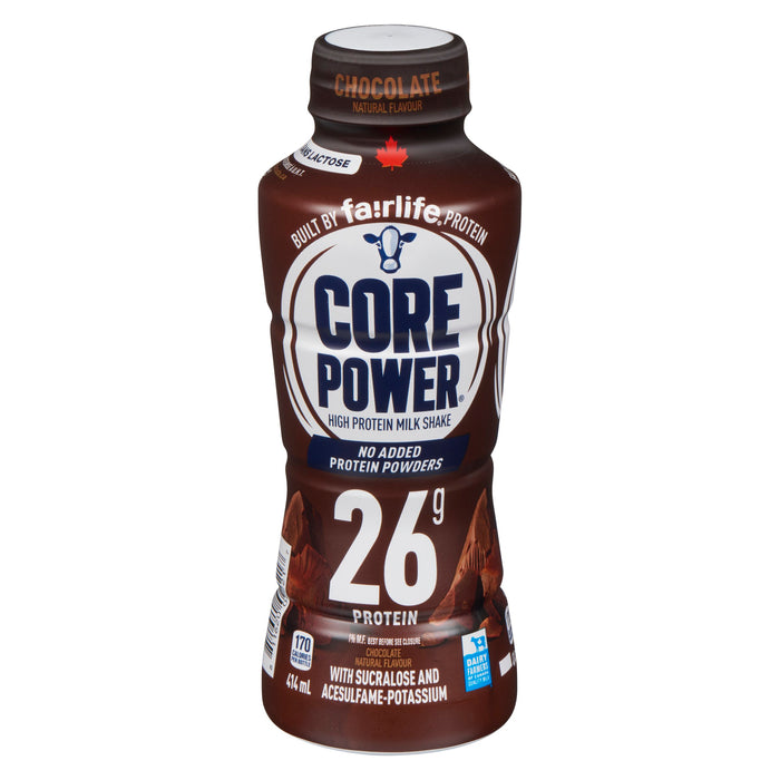 Lait frappé riche en protéines essence naturelle de chocolat 1 % M.G. Core Power, 414 ml