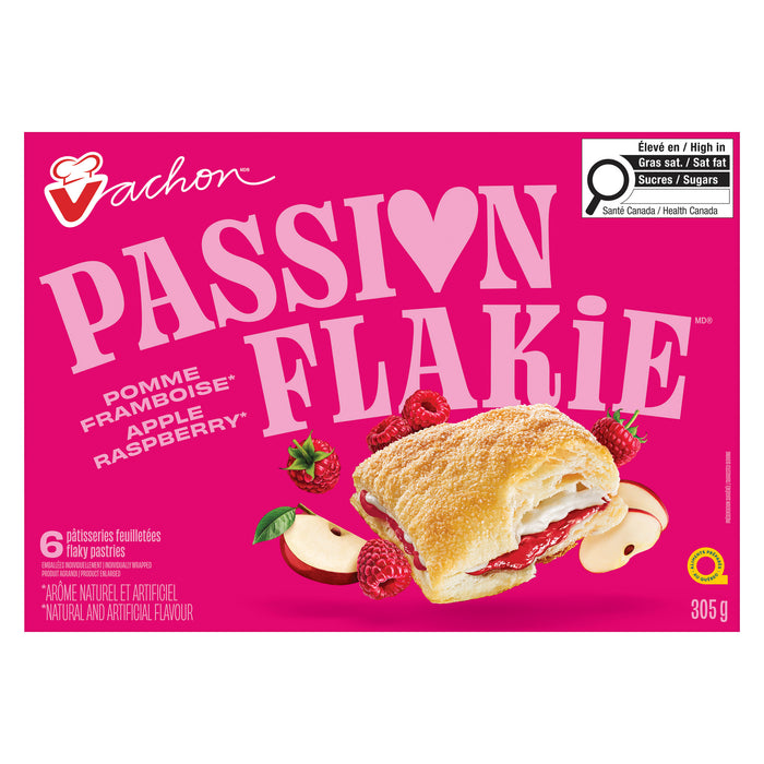Pâtisseries feuilletées à saveur de pomme et framboise Passion Flakie Vachon, emb. de 6