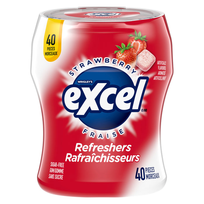 Excel Sugar-Free Gum Strawberry, 40-Pack