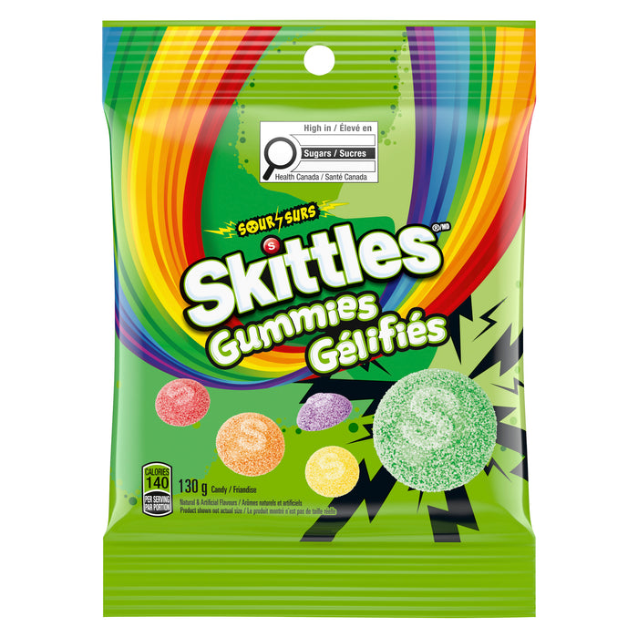 Skittles Sour Gummies Candy, 130 g