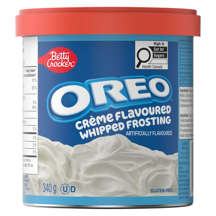 Betty Crocker Oreo Glaçage Fouetté à Saveur de Crème, 340 g