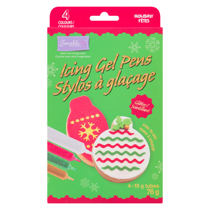 Twinkle Baker Décor Stylos à Glaçage Fêtes, 4 Tubes x 19 g